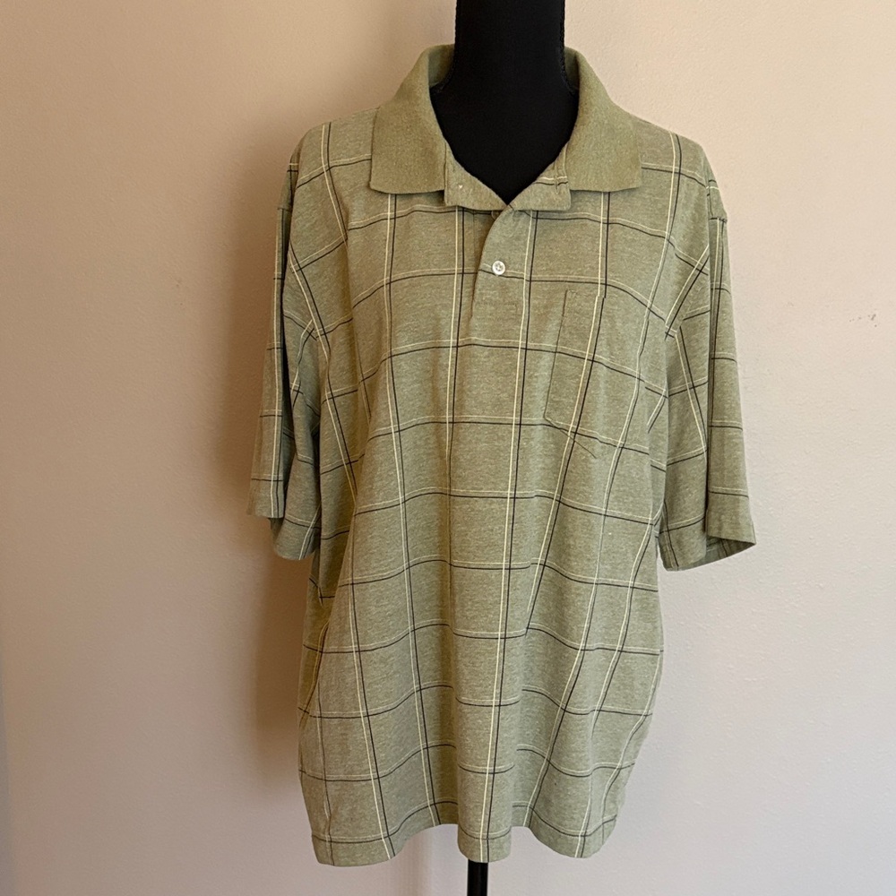 Olive Checkered Polo Shirt